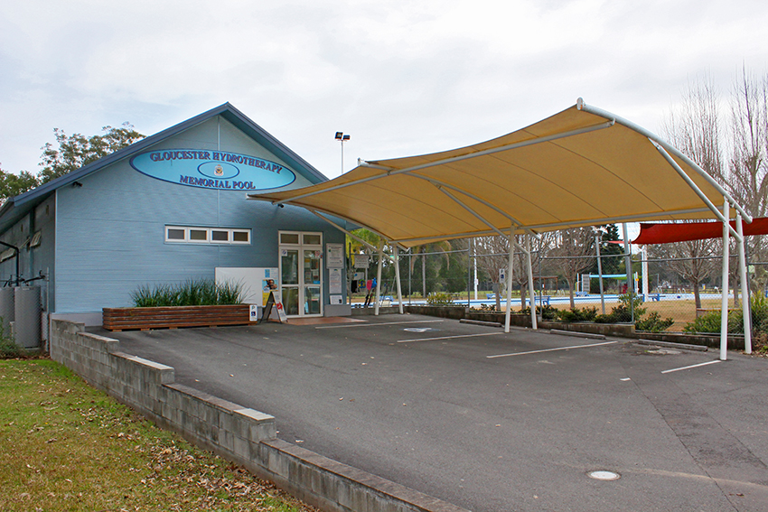 External carpark of Gloucester Pool