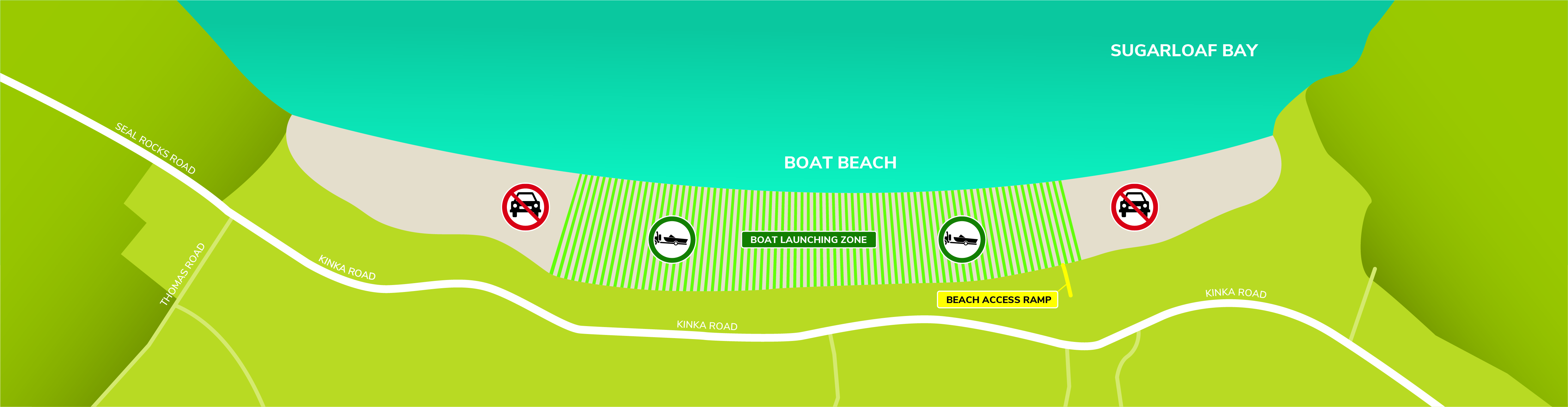 Boat Beach Seal Rocks 4WD access map